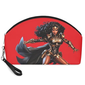 Black Shero Super Woman Comic Badass Action Figure Held Graphic Novel Wonder Geschenke für Frauen und Mädchen Reise Urlaub Reise Make-up Tasche