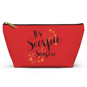 It's Scorpio Season November Birthday Zodiac Sign Astrology Gifts for Women And Girlfriends Astronomy Constellation Accessory Pouch - Red