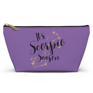 It's Scorpio Season November Birthday Zodiac Sign Astrology Gifts for Women And Girlfriends Astronomy Constellation Accessory Pouch - Purple