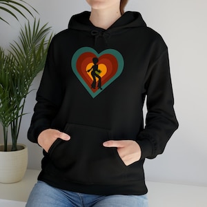 Let&#39;s Boogie Funky Town I Love Disco 70&#39;s Style Get Down Do The Hustle 1970s Clothing Retro Gifts for Women Heavy Blend™ Hooded Sweatshirt