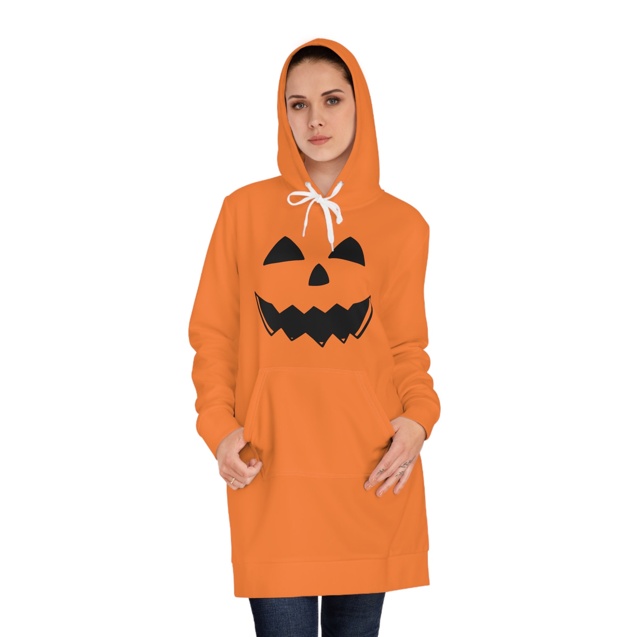 Pumpkin Face Costume Orange and Black Halloween Gifts for Women Girls and  Girlfriends Trick or Treat Jack-o-lantern Women's Hoodie Dress - Etsy