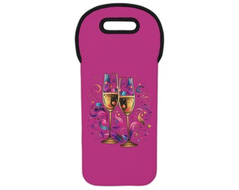 Copas de champán para brindar, celebrar fiestas, bodas, aniversarios, regalos de cumpleaños 30, 40, 50, 60, 70 y 80, bonita bolsa de vino, color rosa
