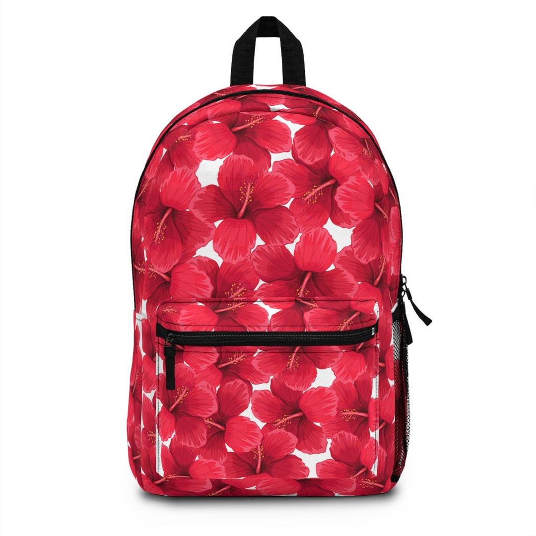 Hibiscus Flower Backpack, Bouquet Garden Island Beach Lover  display picture 1