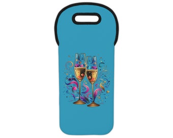 Bolsa de vino para regalo de cumpleaños, para fiestas, bodas, aniversarios, brindis, 30, 40, 50, 60, 70 y 80 años, color turquesa