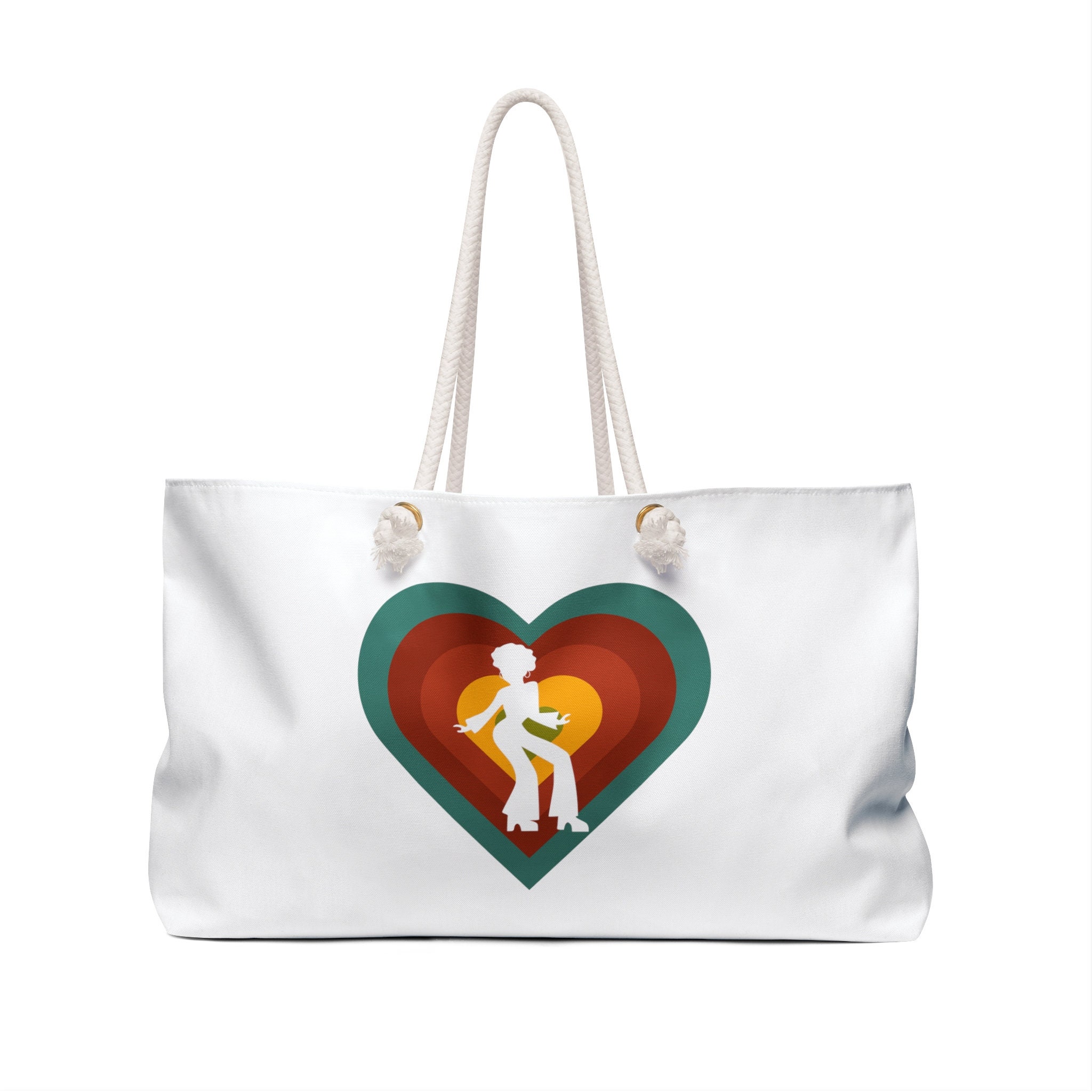 ファンキーなサマータイムウィークエンダーバッグ、I Love Disco Heart 