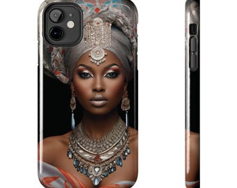 African Goddess Phone Case Beautiful Black Woman Art Print Stunning Fashion Queen Gifts For Women Mom Girlfriends Tough Cellphone Cover