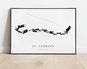 St. Andrews The Old Course | Landscape | Golf Course Map, Golf Graphic, Golf Gift, Course Layout | Physical Print