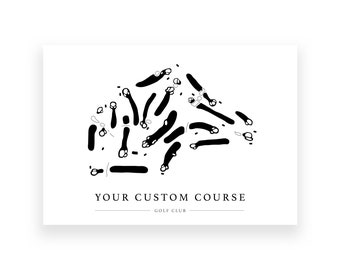 Custom Golf Course Map (Digital) | Golf Layout, Scorecard Print, Local Course, Aerial Design