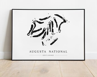 Augusta National Print | Landscape | Golf Layout, Scorecard Print, Local Course, Aerial Design