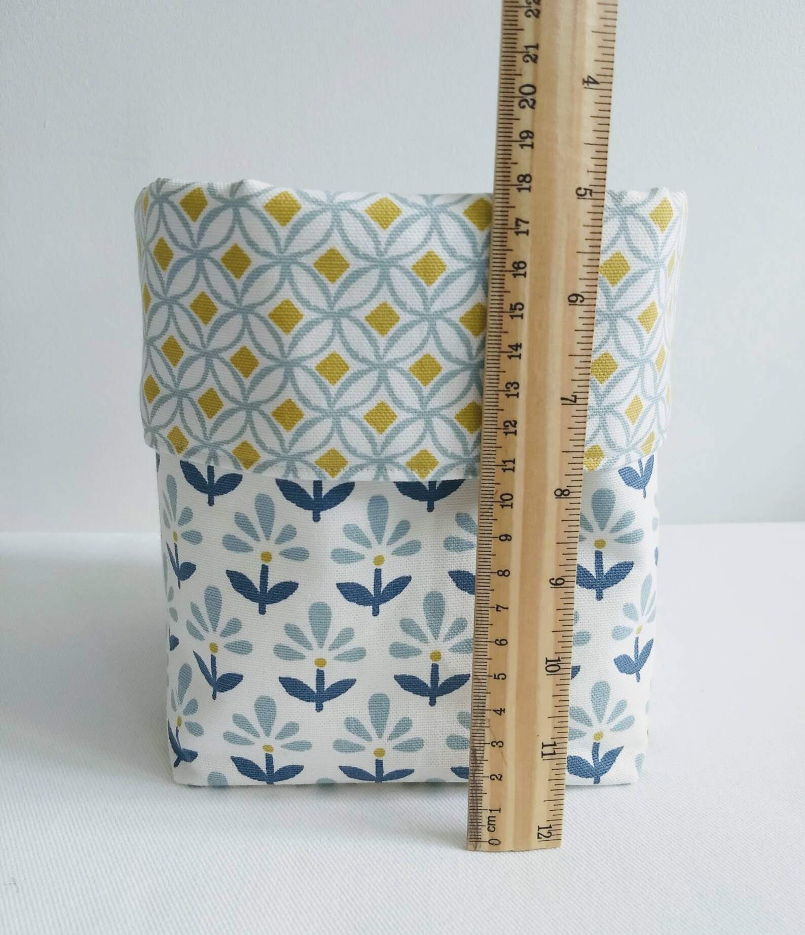 Large Tall Storage Container. 15cm x 15cm Base. Blue Etsy