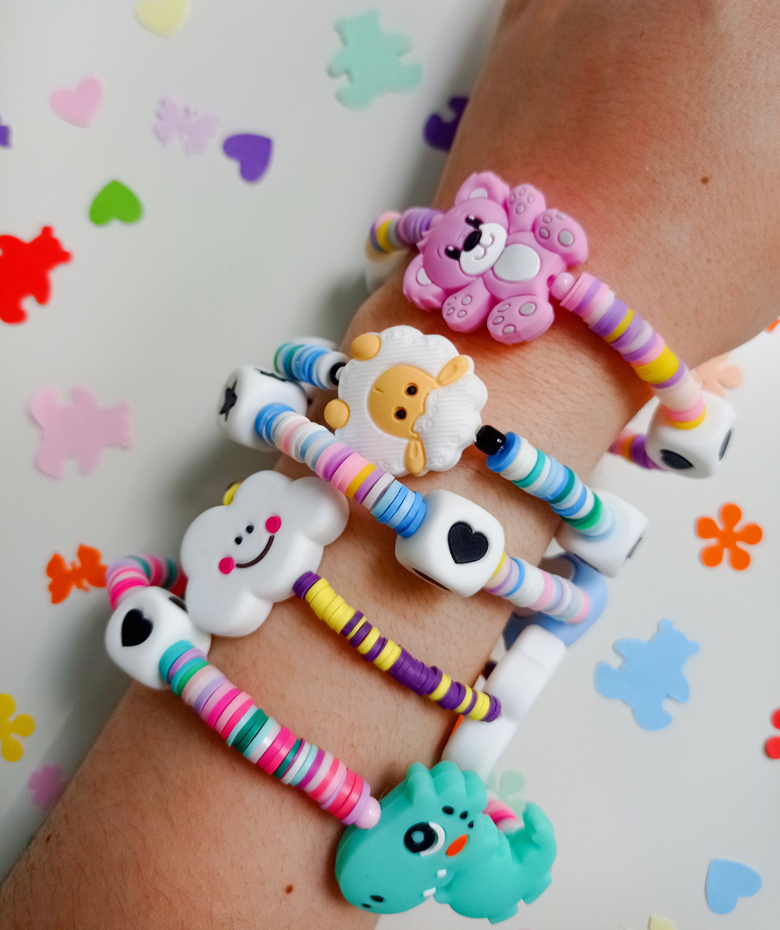 Kawaii Decora Bracelet, Cute Heishi Bracelet, Rainbow Beaded Bracelet, 90s  Bracelet, Colorful , Kawaii Bracelet, Yk2 Bracelet, Harajuku Gift 