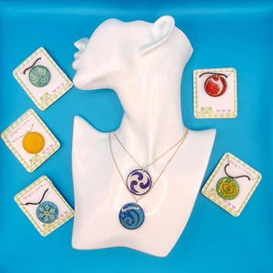 Genshin Impact Epoxi Necklace, Genshin resin necklace, jewelry, hoyoverse, anemo, geo, electro, dendro, pyro, hydro, cryo, videogame cosplay