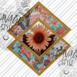 Western Sunflower design, PNG file, Sublimation