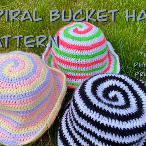 Spiral Bucket Hat Crochet Pattern - NOT PHYSICAL PRODUCT