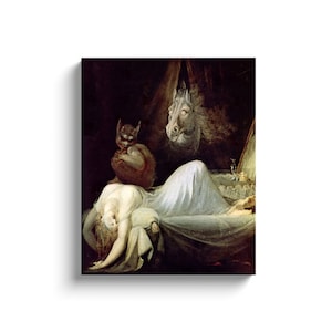 The Nightmare, Henry Fuseli, horror decor, surrealism art, creepy, horror painting, horror poster, horror print, horror art, creepy painting