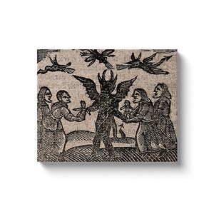 Witchcraft: Witches Giving Babies To The Devil. witchy, baphomet, lucifer, satan, luciferian satanism satanic witch decor occult art, gothic