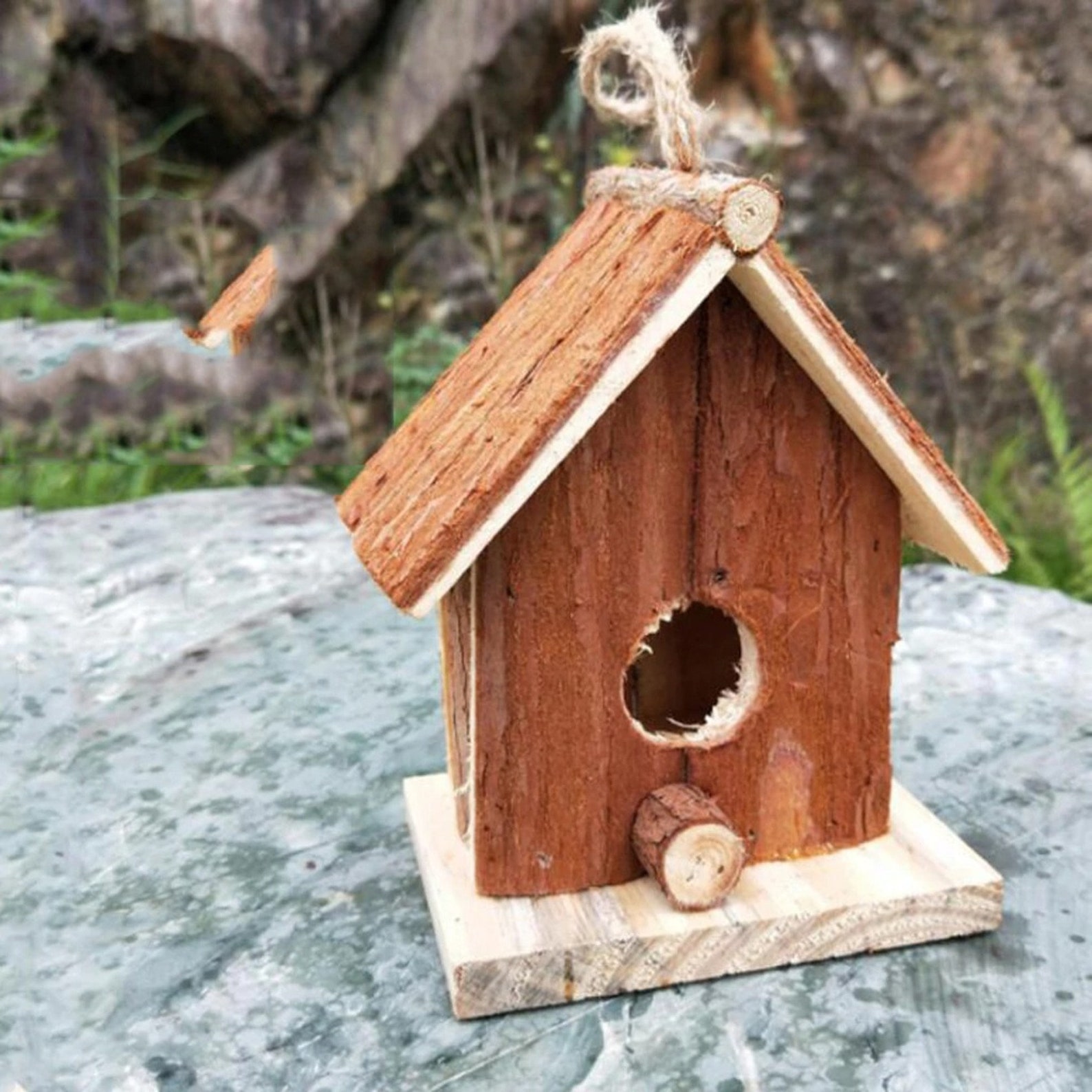 Rustic Birdhouse Functional Hanging Bird House Outdoor Etsy