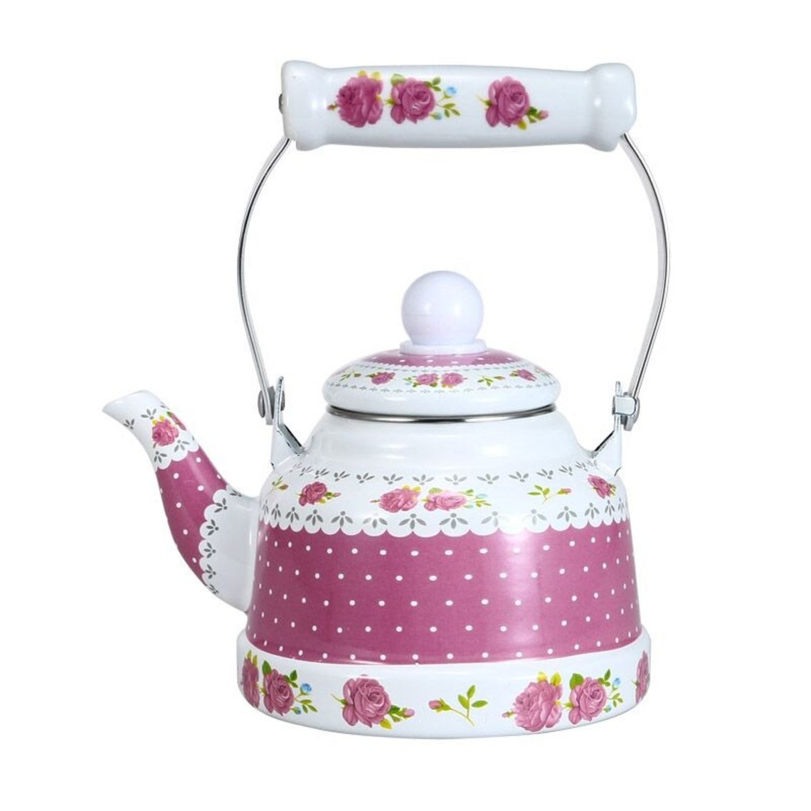 Vintage Blue Floral Teapot Coffee Tea Kettle Mid Century Etsy