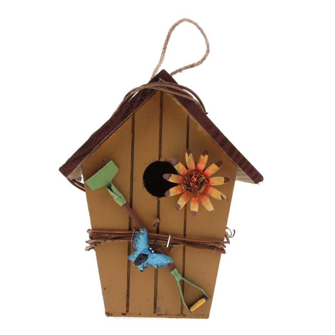 Rustic Birdhouse Functional Hanging Bird House Outdoor Etsy