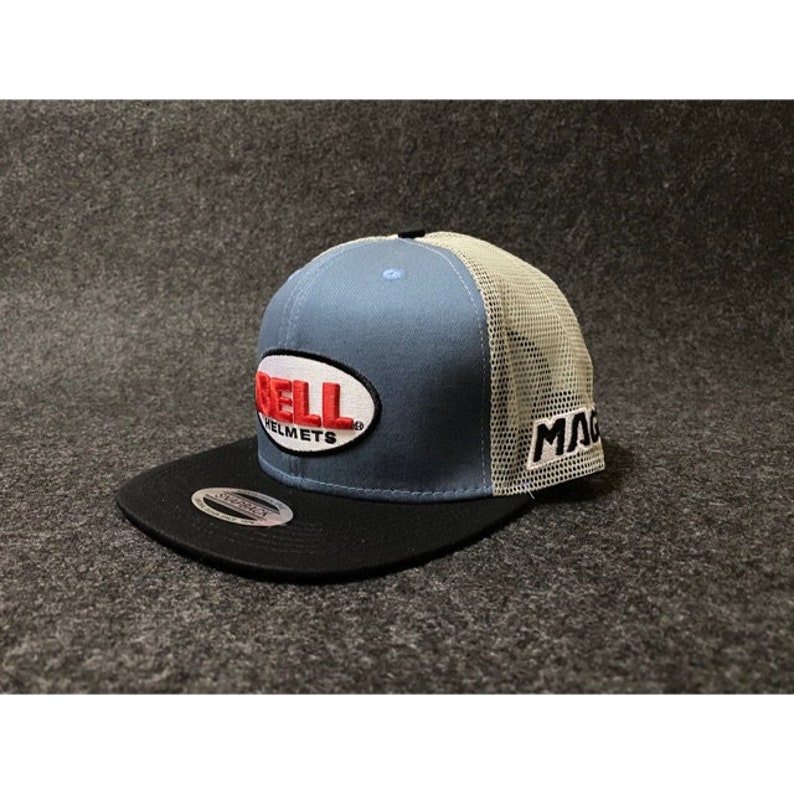 Vintage Bell Helmet Logo Patch Trucker Hat 3 Stripe Adjustable Etsy