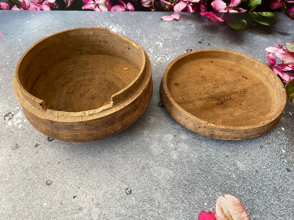 Antique Wooden Butter Holder Ethnic Rustic Dish Farmhouse Etsy