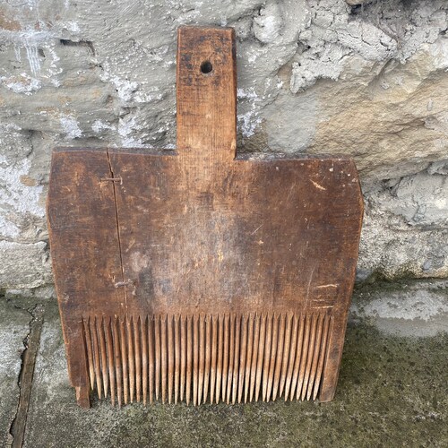 Antique wool comb - wooden carder wool - Farmhouse - Home decor - Rustic Decor shops #24