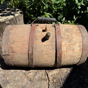 Antique wooden barrel - Old primitive bowl - Farmhouse - Home decor - Rustic Decor #8