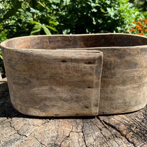 Antique wooden bowl - Old bucket - Farmhouse - Home decor - Rustic Decor #9