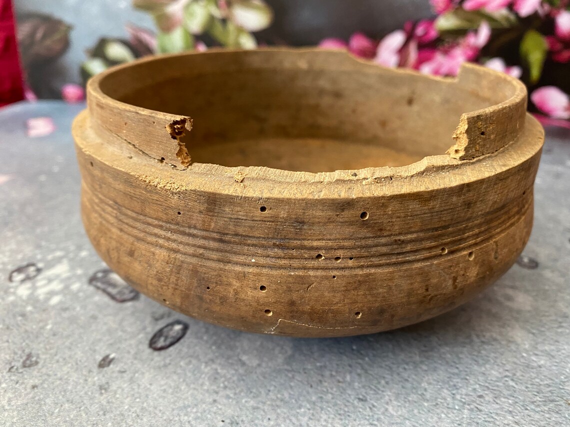 Antique Wooden Butter Holder Ethnic Rustic Dish Farmhouse Etsy