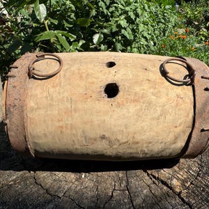 Antique wooden barrel - Old primitive bowl - Farmhouse - Home decor - Rustic Decor #3