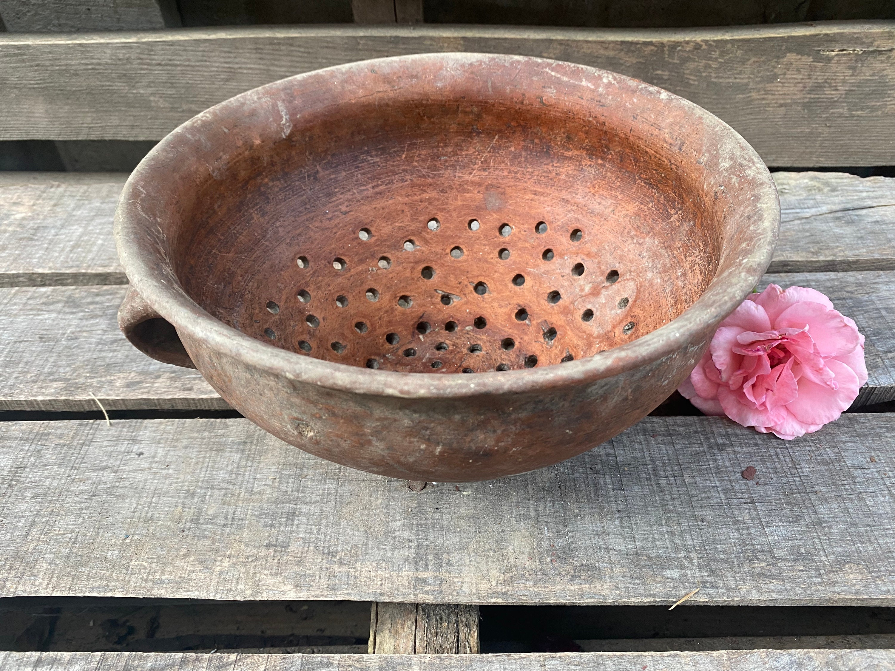Antiker Ton Colander Schale mit Löchern Keramikgefäß Etsy