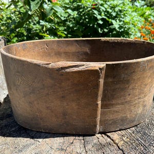 Antique wooden bowl - Old bucket - Farmhouse - Home decor - Rustic Decor #8