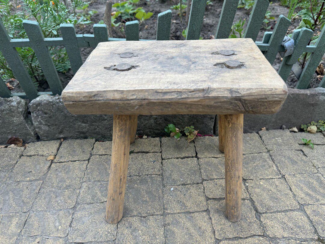 Antique Wooden Stool - Farmhouse - Home Decor - Rustic Decor #6 - Etsy