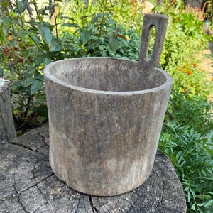 Antique wooden bowl - Old ethnic basket - Farmhouse - Home decor - Rustic Decor #3