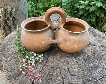 Antique pot - ceramic pitcher - milk jug ewer - Pottery vessel - Farmhouse - Home decor - Rustic Decor #151