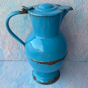 Enamel blue Kettle - Vintage Tea Pot - Teapot - Kitchen Decor - Farmhouse - Rustic decor #2