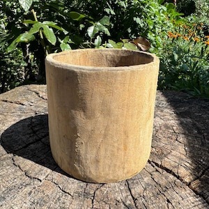 Mortier en bois ancien - Tonneau ethnique - Bol en charme - Ferme - Décoration d'intérieur - Décoration rustique #8