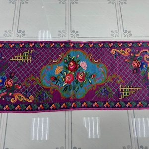 Tapis brodé antique 29,9 x 73,8 pouces - Tapis ukrainien traditionnel en laine - Ferme - Décoration d&#39;intérieur - Décoration rustique #7
