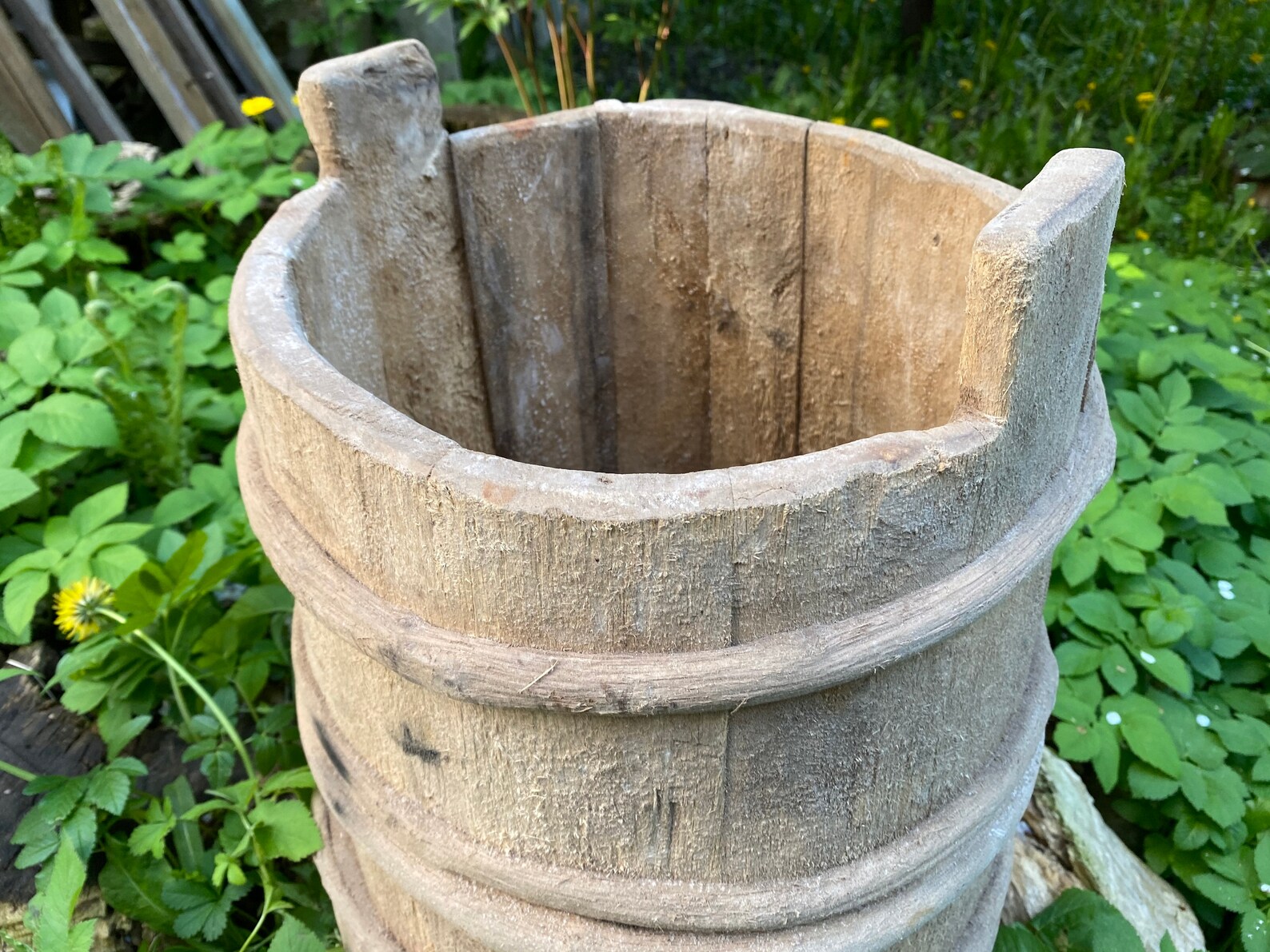 Antique wooden bucket Old butter bowl Farmhouse Home Etsy
