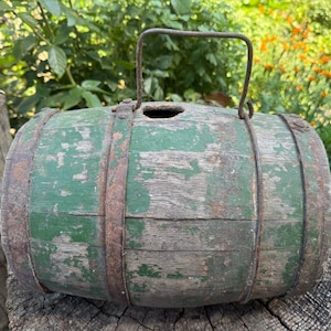 Antique wooden barrel - Old primitive bowl - Farmhouse - Home decor - Rustic Decor #5