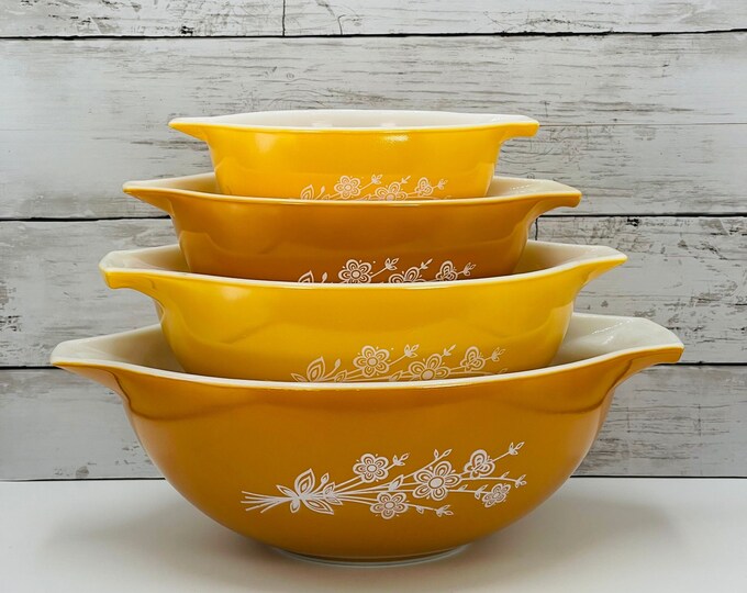 Vintage Pyrex Bowl Set Rare Mid Century Dishes Pyrex Etsy