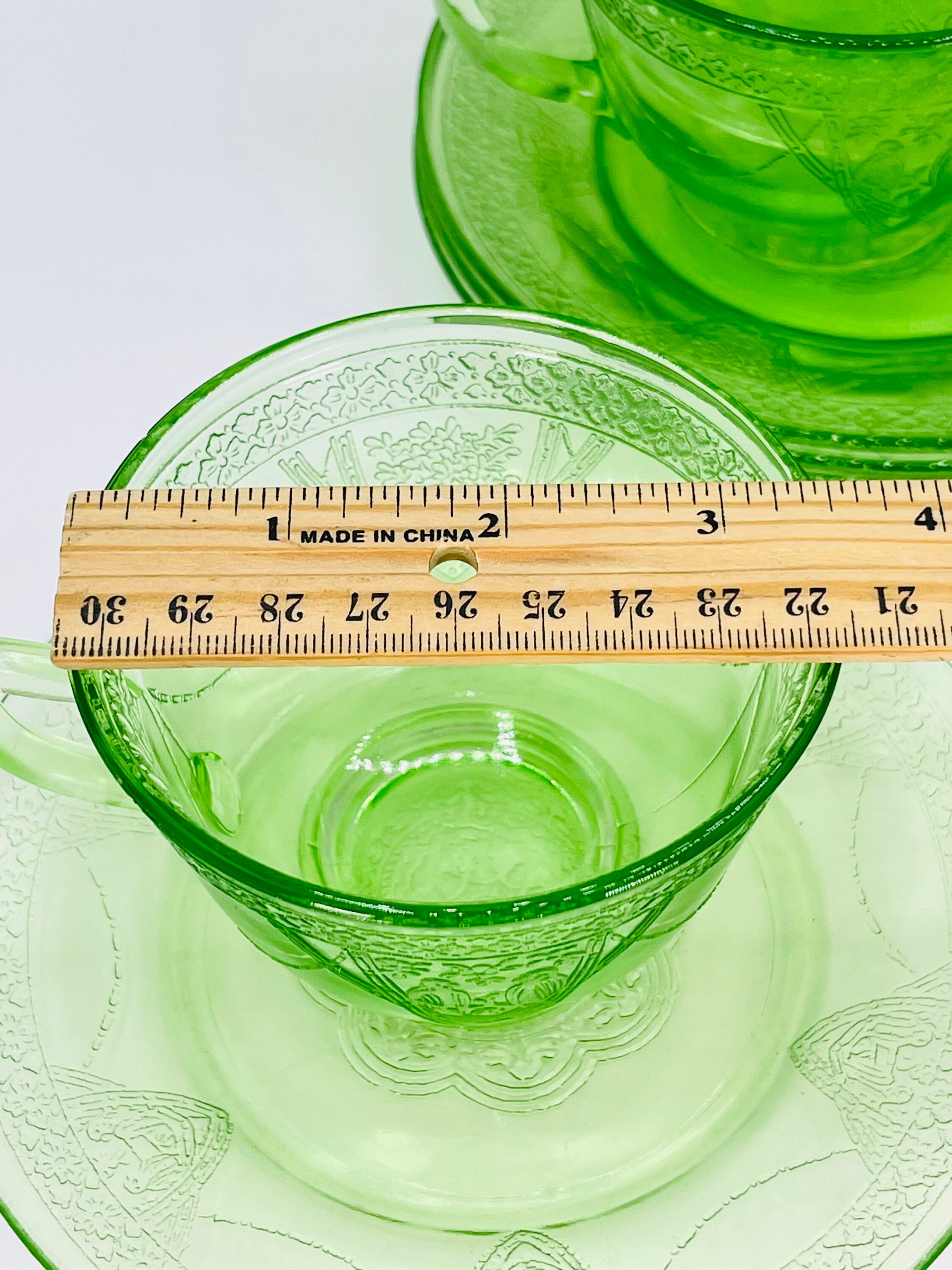 Antique Tea Set for 5 Uranium Depression Glass Tea Cup & Etsy