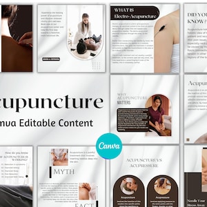 Acupuncture Template, Canva Editable Acupuncture Social Media Template, Instagram Post for Business Promotion and Marketing