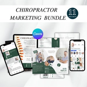 Chiropractor Marketing Bundle - Canva Editable Template