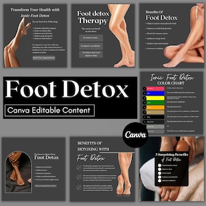 30 Foot Detox Editable Canva Templates - Black