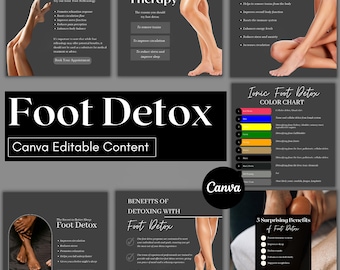30 Foot Detox Editable Canva Templates - Black