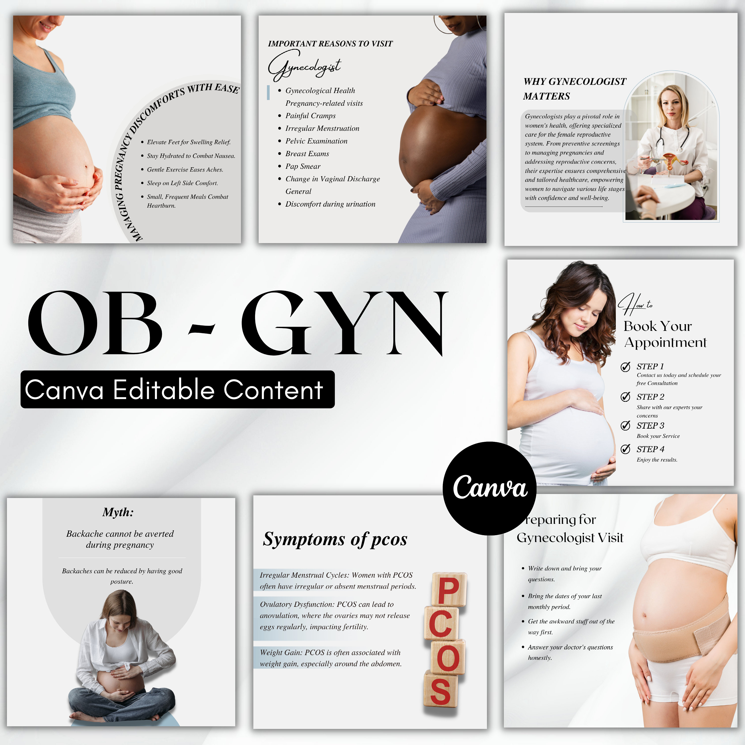 Gynecology, Obstetrics And Gynecology, OB GYN,  Instagram Canva Templates, Gynecology social media
