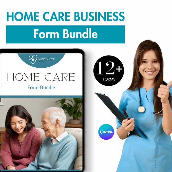 Home Care Business Form Bundle - 12 Standard Editable Canva Forms Template