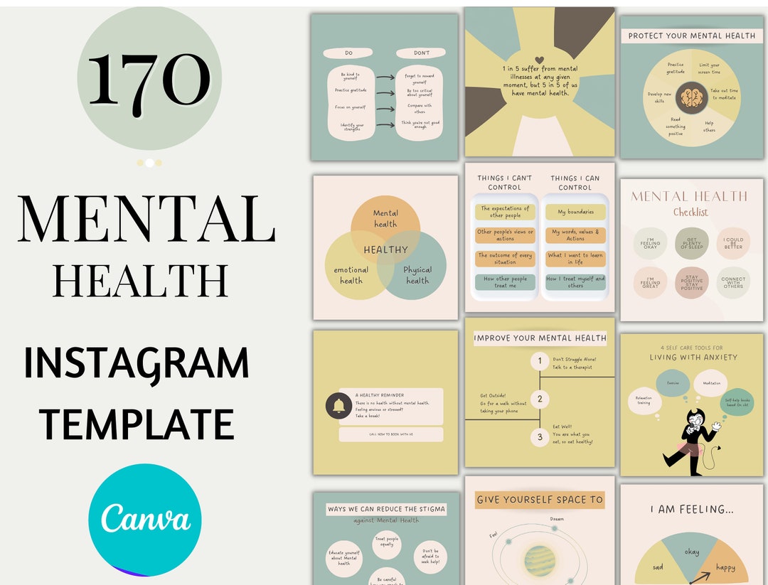 170 Mental Health Instagram Post Templates - Canva Social Media ...
