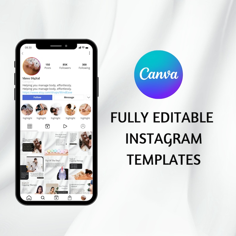 Cupping Therapy Canva Templates